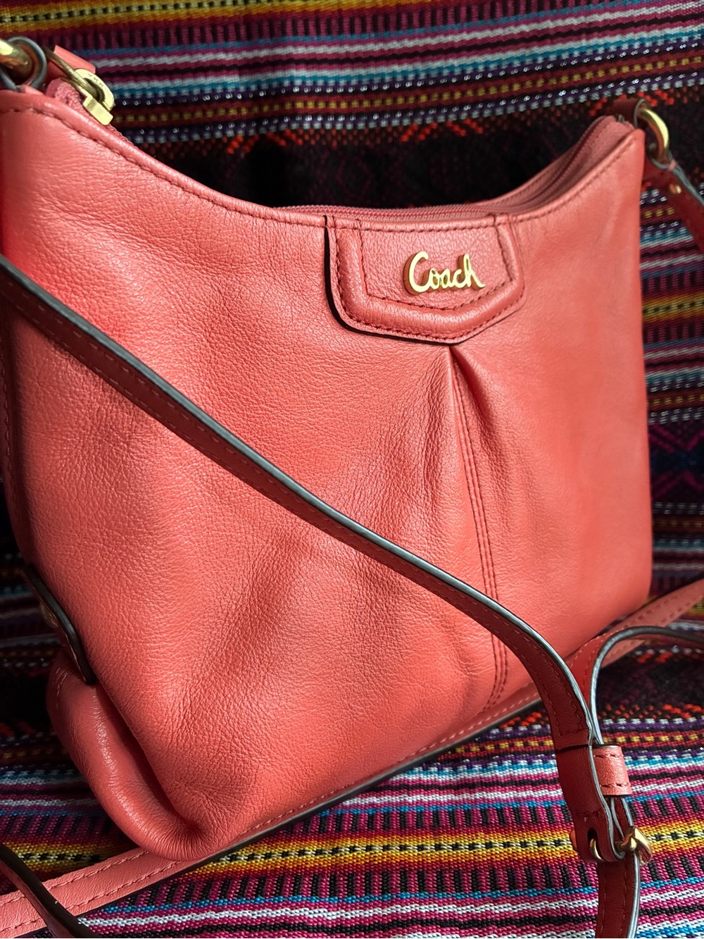 COACH BAG,Coach Coral Leather Crossbody Bag